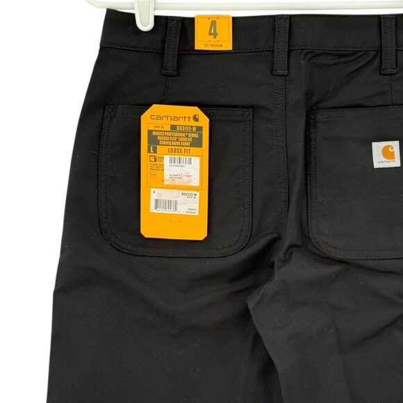 Carhartt Women's Rugged Flex Black Canvas Work Shorts Size 4 NWT 10" Inseam - Picture 4 of 11